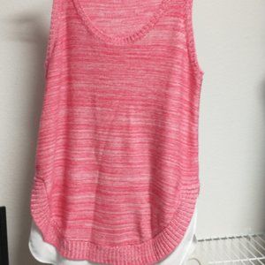 New York and Company coral tank with white bottom